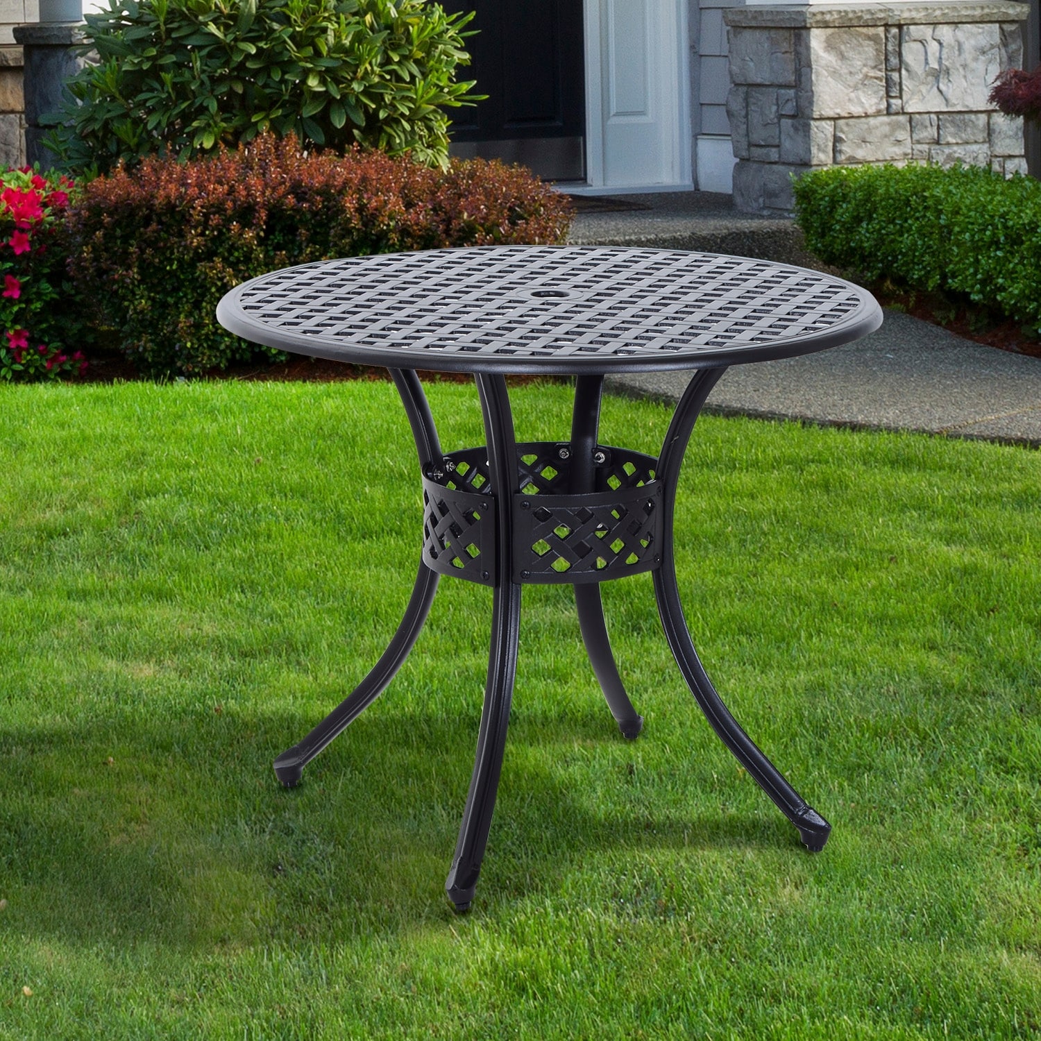 Outsunny Cast Aluminum Outdoor Patio Dining Table On Sale Bed Bath